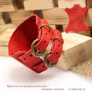 Браслет широкий кожаный красный - Cosplaycity.ru - Belt1020-10-1