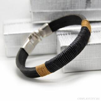 Браслет кожаный коричневый - Cosplaycity.ru - CL50202-1\leather\cord
