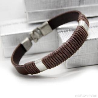 Браслет кожаный коричневый - Cosplaycity.ru - CL50202-1\leather\cord