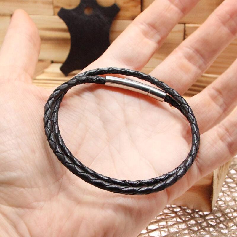 Шнурок на шею кожаный плетеный черный - Cosplaycity.ru - CL8009-3chain-leather3мм толщинадлина 40см 1шт .. (3)