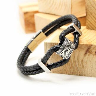 Мужской плетеный браслет - Sale! - Btlr369-05\total-black\20,5\   - M - \ 1шт 