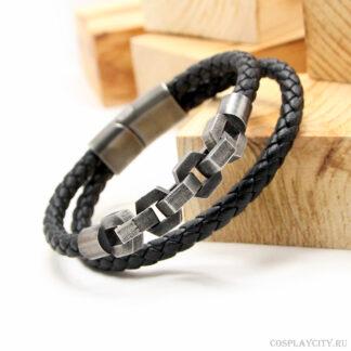 Мужской плетеный браслет - Sale! - Btlr369-05\total-black\20,5\   - M - \ 1шт 