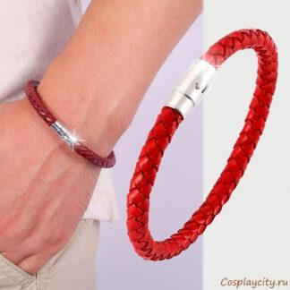 Браслет кожаный красный -- Cosplaycity.ru -  BR3699-1\red\       - M -