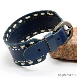 Браслет кожаный на пряжке синий - Cosplaycity.ru - Btlr42-04\buckle