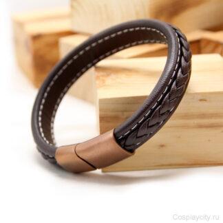 Мужской плетеный браслет - Cosplaycity.ru - BP50091\gold\pigtail\23\   -  XXL -