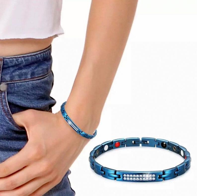 Женский браслет металлический магнитный синий BS973-16-3\blue\ W Женский браслет металлический магнитный синий BS973-16-3\blue\ W