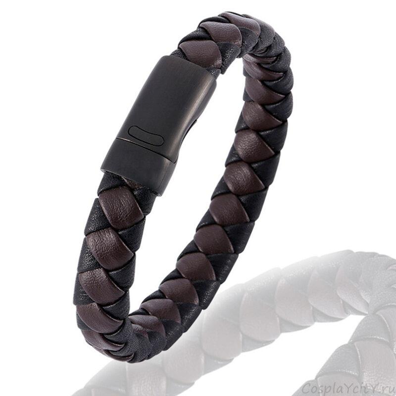 Браслет мужской комбинированный - Cosplaycity.ru - Btlr36926-1\brownleather \ - XL -