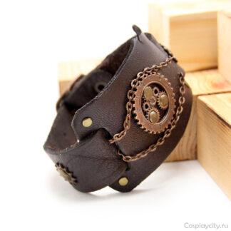 Браслет кожаный белый -  Сosplaycity.ru -  BVV77880-2-1\Steampunk-Style