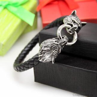 Браслет мужской с волком черный - CosplayCity.ru    - BD36938-3\wolf 