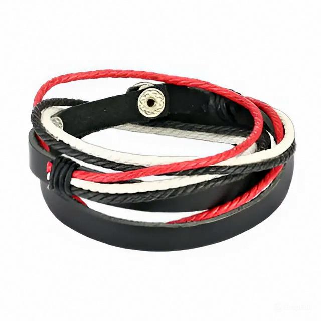 Браслет кожаный с веревками - черный - CosplayCity.ru - BSV77207-16cord Z ..