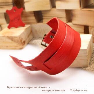 Браслет красный из натуральной кожи  - Сosplaycity.ru - Cuff77284-1\redvintage
