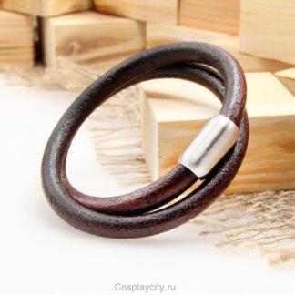 Чокер \ Гайтан на шею кожаный коричневый - Cosplaycity.ru - NeckStrap7692-1\magnet\ 8мм толщина