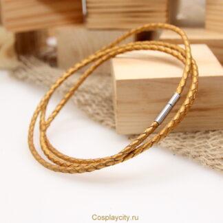 Золотой шнурок на шею - Cosplaycity.ru - NeckLock6053-3\latch-fastex\ 3мм толщина 