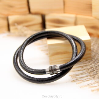 Серый мужской гайтан на шею - Cosplaycity.ru - NeckStrap7697-1\locksteel \ толщина 6 мм 