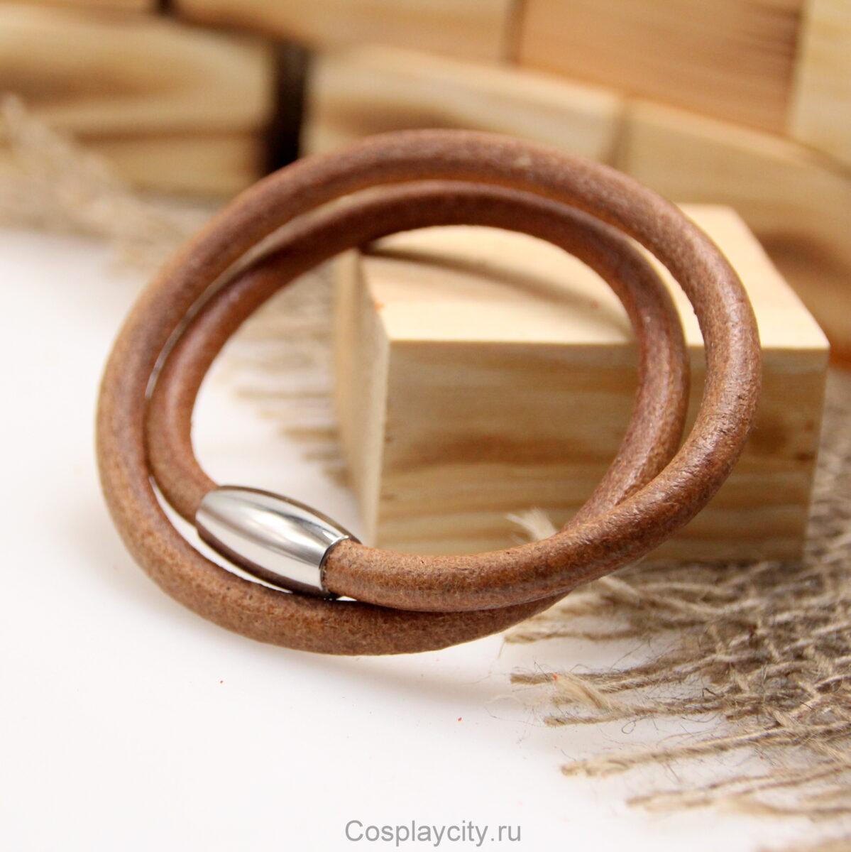 Кожаный шнурок на шею с магнитной застежкой черно-коричневый - Cosplaycity.ru - NeckStrap7694-8steelmagnet толщина 6 мм гайтан шнурок на шею купить в москве . . . магазин (15)