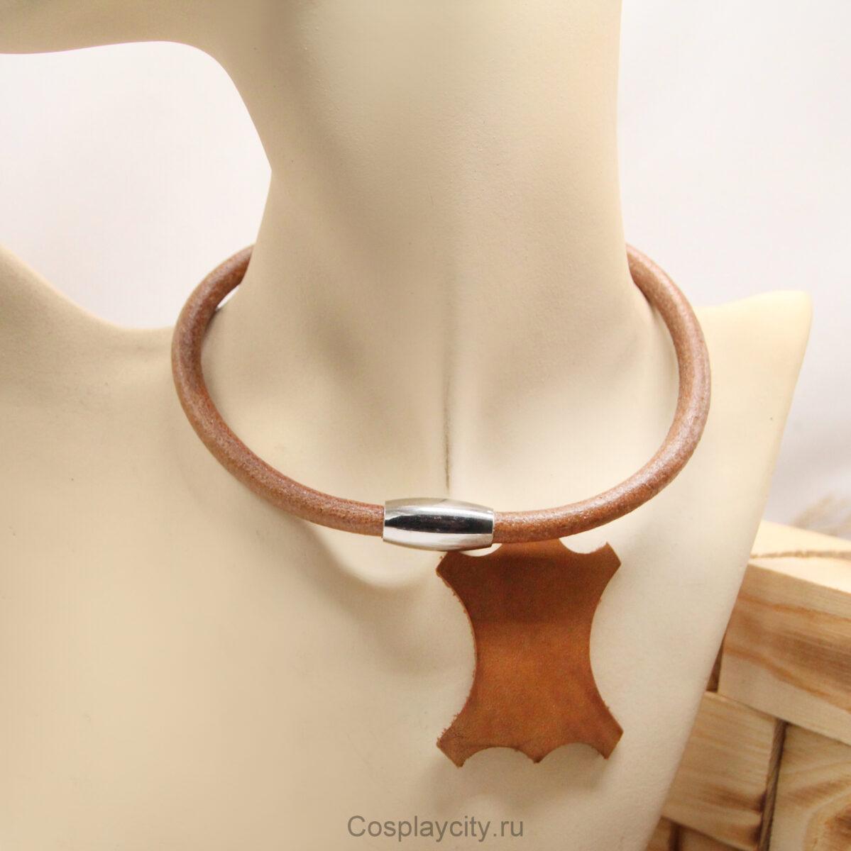 Кожаный шнурок на шею с магнитной застежкой черно-коричневый - Cosplaycity.ru - NeckStrap7694-8steelmagnet толщина 6 мм гайтан шнурок на шею купить в москве . . . магазин (16)