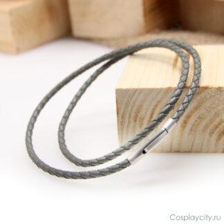Серый шнурок на шею - Cosplaycity.ru - NeckStrap3383-1\latch-fastex\ 3мм толщина  