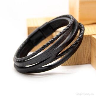 Браслет многослойный черный Btlr36911-3\black\20